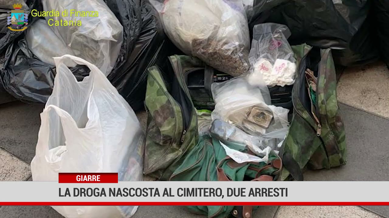 Giarre. La droga nascosta al cimitero, due arresti