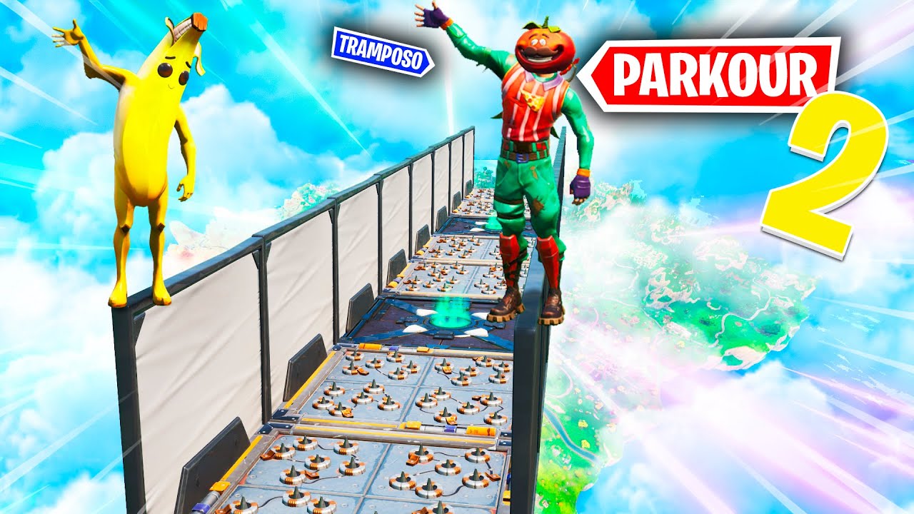 EL PARKOUR DE LOS TRAMPOSOS 2*NUEVO* Modo de Juego en Fortnite Minijuegos Battle Royale