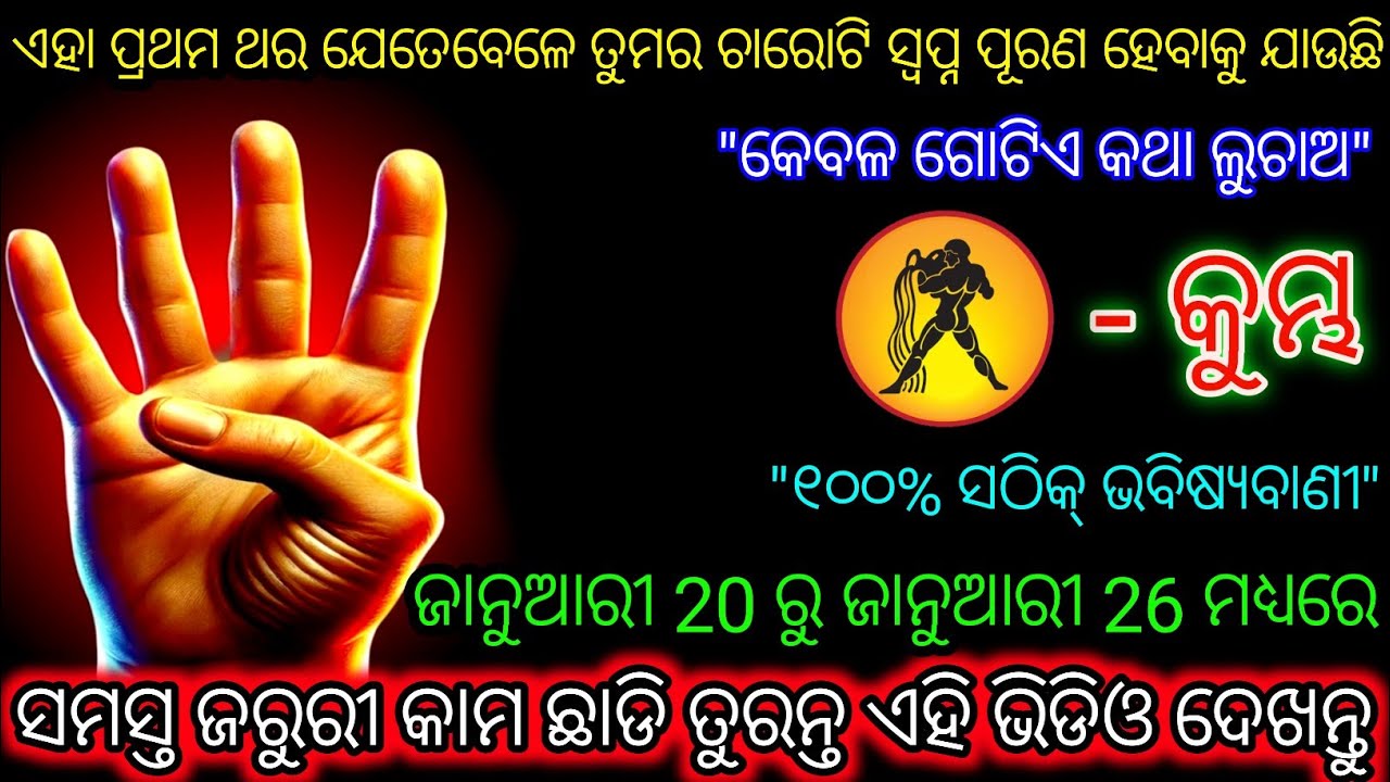 କୁମ୍ଭ ରାଶି,ଏହା ପ୍ରଥମ ଥର ପାଇଁ ତୁମର ଚାରୋଟି ସ୍ୱପ୍ନ ସତ ହେବାକୁ ଯାଉଛି,Kumbh Rashi,Aquarius ♒