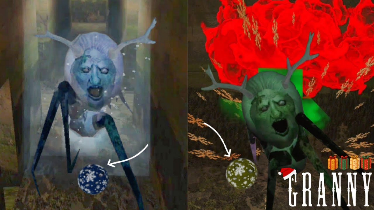 Using Freezing and Blasting Bombs against Mom spider in Granny Christmas Update 🎅🎄☃️