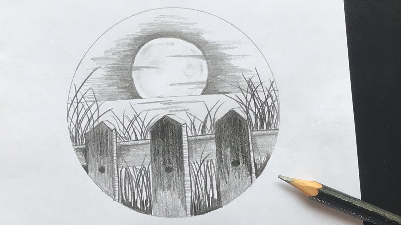 Como desenhar paisagem só com lápis de escrever grafite.How to Draw Landscapes with Pencil Only