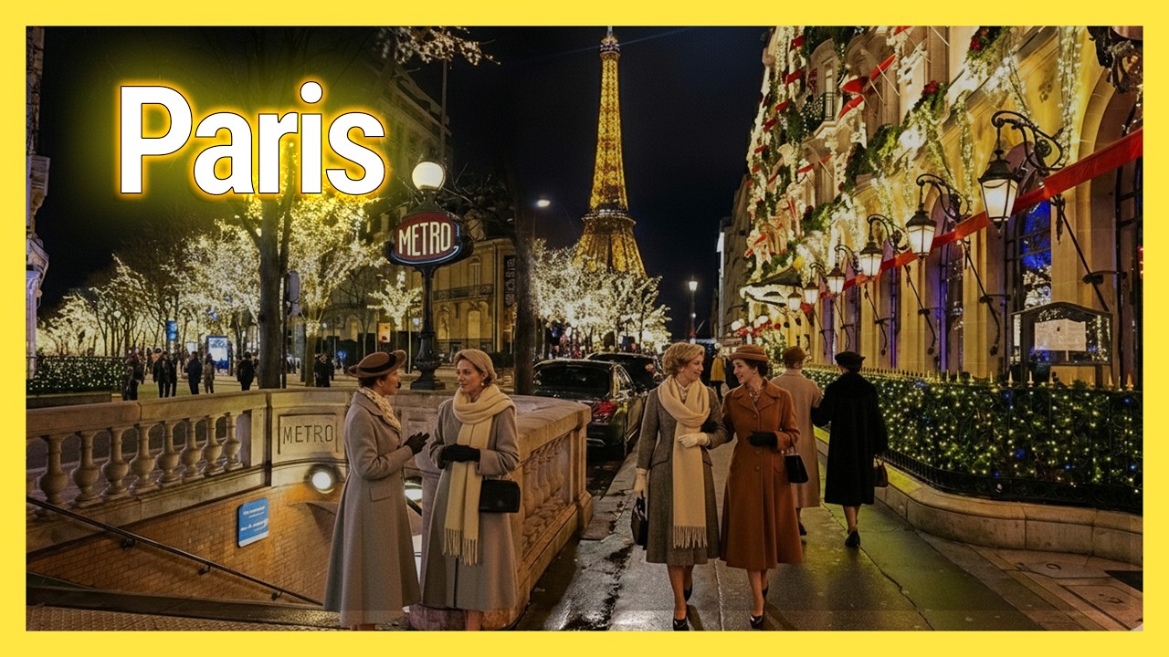 Fancy✨ Champs-Élysées Christmas Lights | 4K Paris, France 🇫🇷