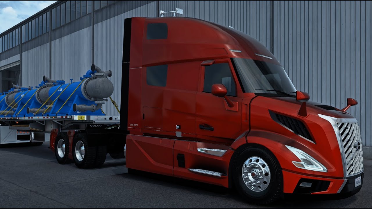 American Truck Simulator Volvo VNL 860 2024 with flatbed