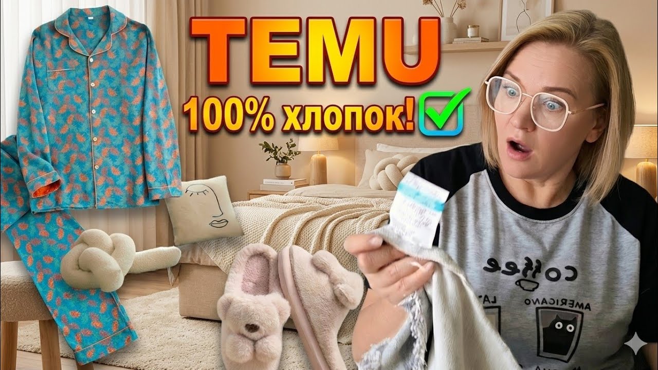 Хлопковые пижамы и покрывало с TEMU | Обзор заказа 📦