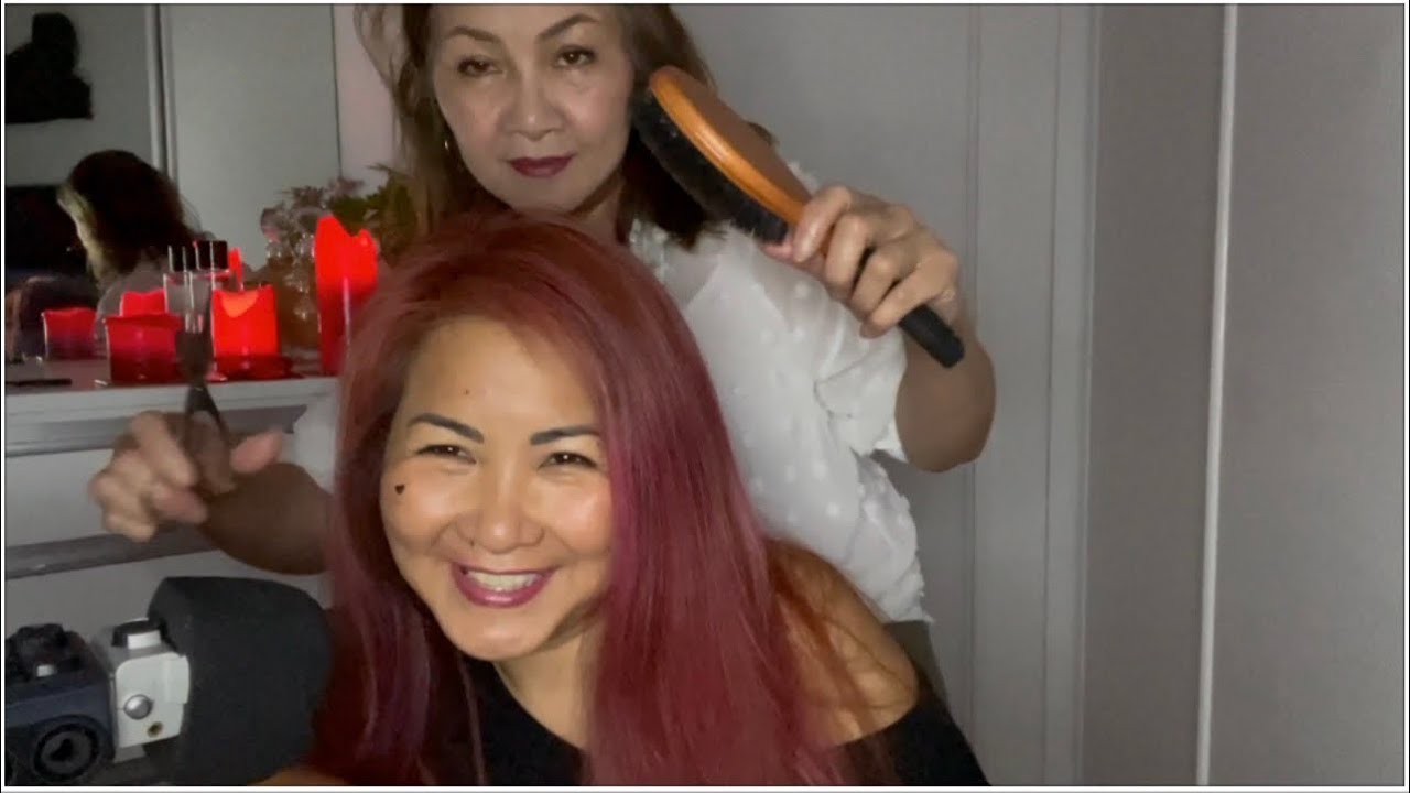 Asmr Hair cut, head massage, cracking hair and hair brush#asmr #asmrheadmassage #asmrrelaxation