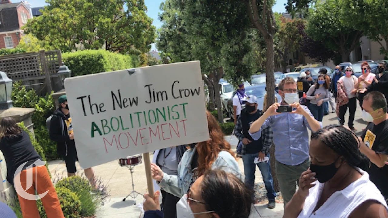 Demonstrators in a Car Caravan Honk in Support of App-based Drivers Outside Home of Uber CEO