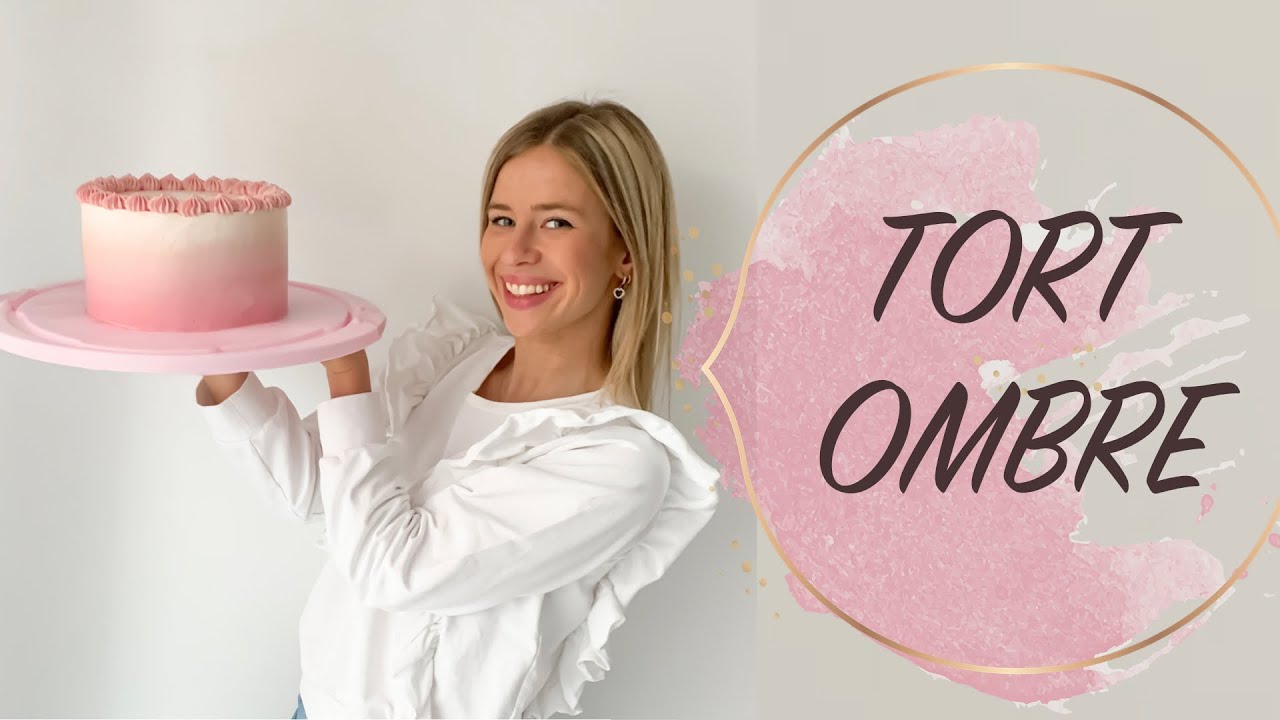 TORT OMBRE - jak zabarwić krem i udekorować nim tort // ladycolour słodki vlog