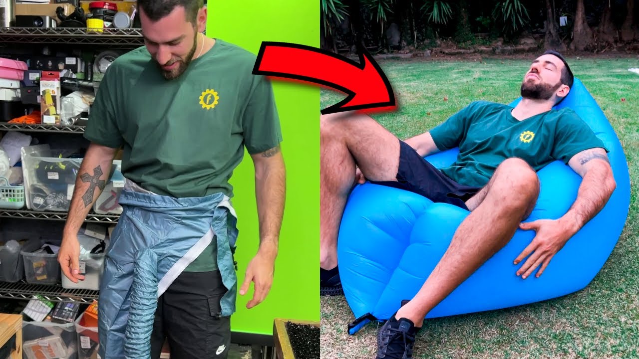 Testei um sofá inflável que cabe no BOLSO! 🤯