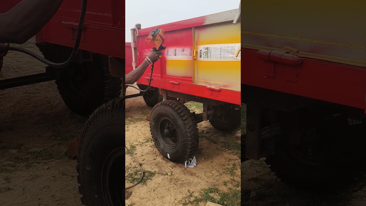 tractor trolley spray painting #trolley #spray #spraypaint #tractor #shortvideo  2025