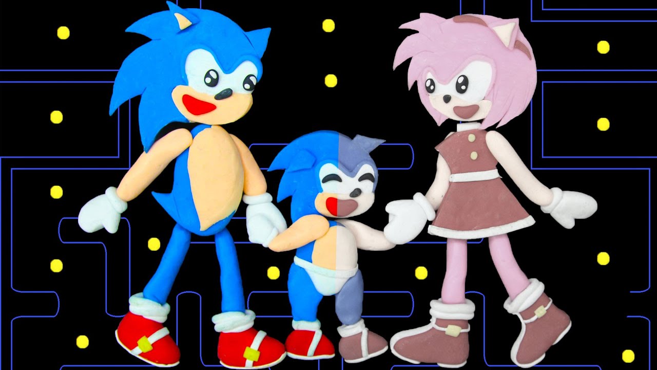 Dad and Mom, I Love You Because...Poor Sonic life | Pacman Stop Motion Game