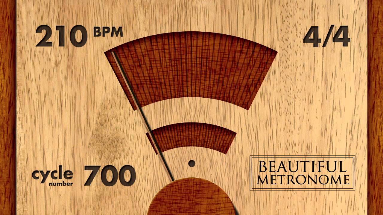210 BPM 4/4 Wood Metronome HD