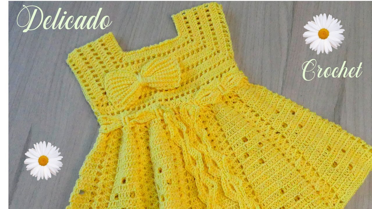 ✨¡Maravilla! y ¡Súper fácil! Vestido para bebé a crochet