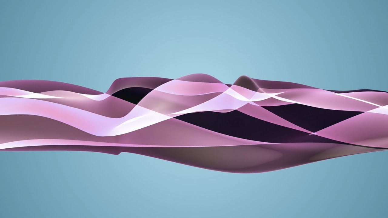 • Renderização 3D de formas Onduladas Transparentes em Animação de fundo Claro Colorido | 4K