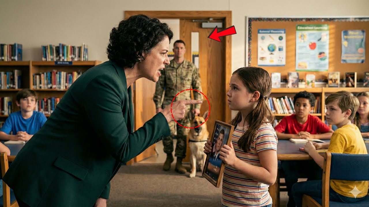 Lehrerin demütigt Mädchen: „Dein Vater ist nur ein einfacher Marine“ — Sie erstarrt, als er mit ...