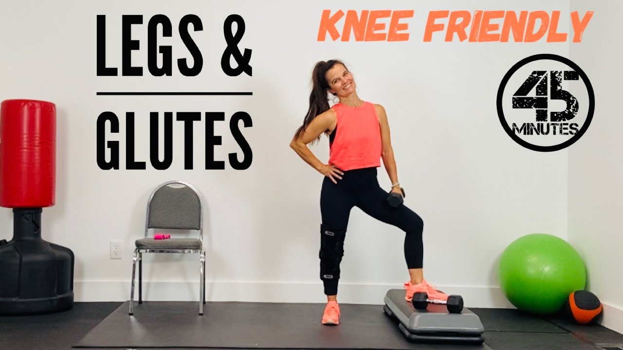 KNEE FRIENDLY LEGS & GLUTES  At HOME WORKOUT With WEIGHTS / 45 Minutes / No Impact, No Lunges