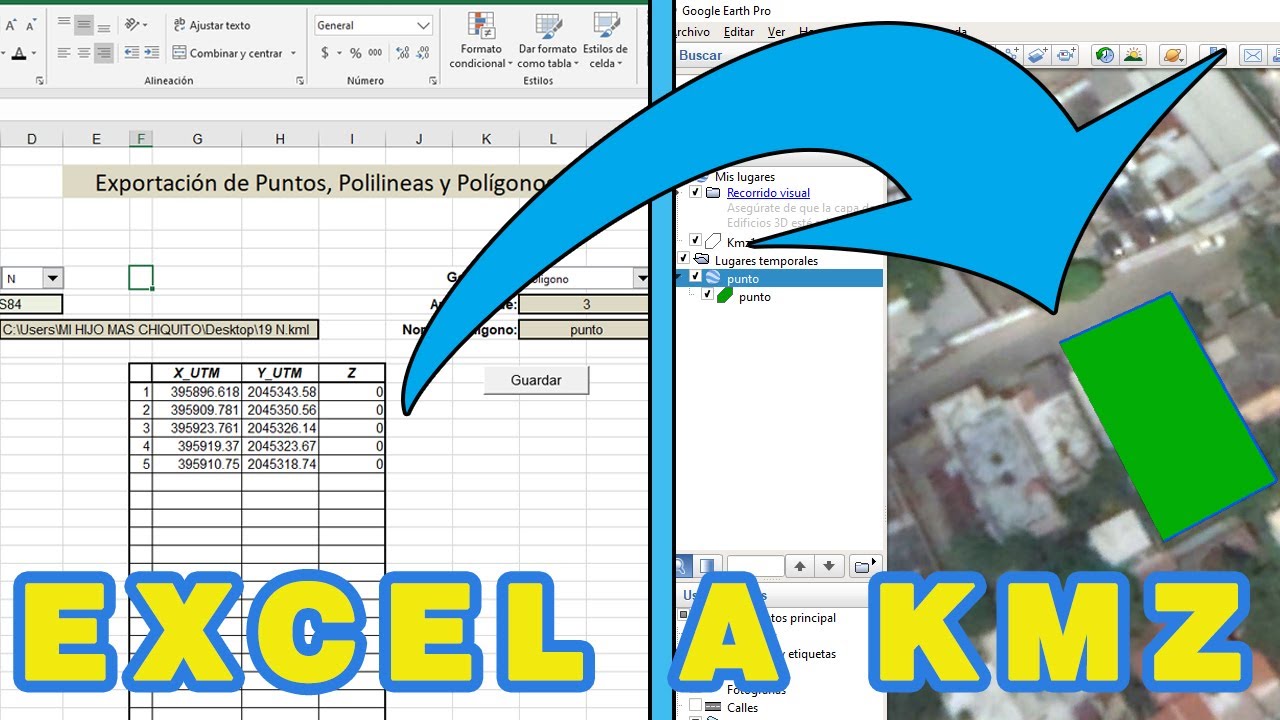 CONVERTIR COORDENADA DE EXCEL A KMZ SIN PROGRAMA