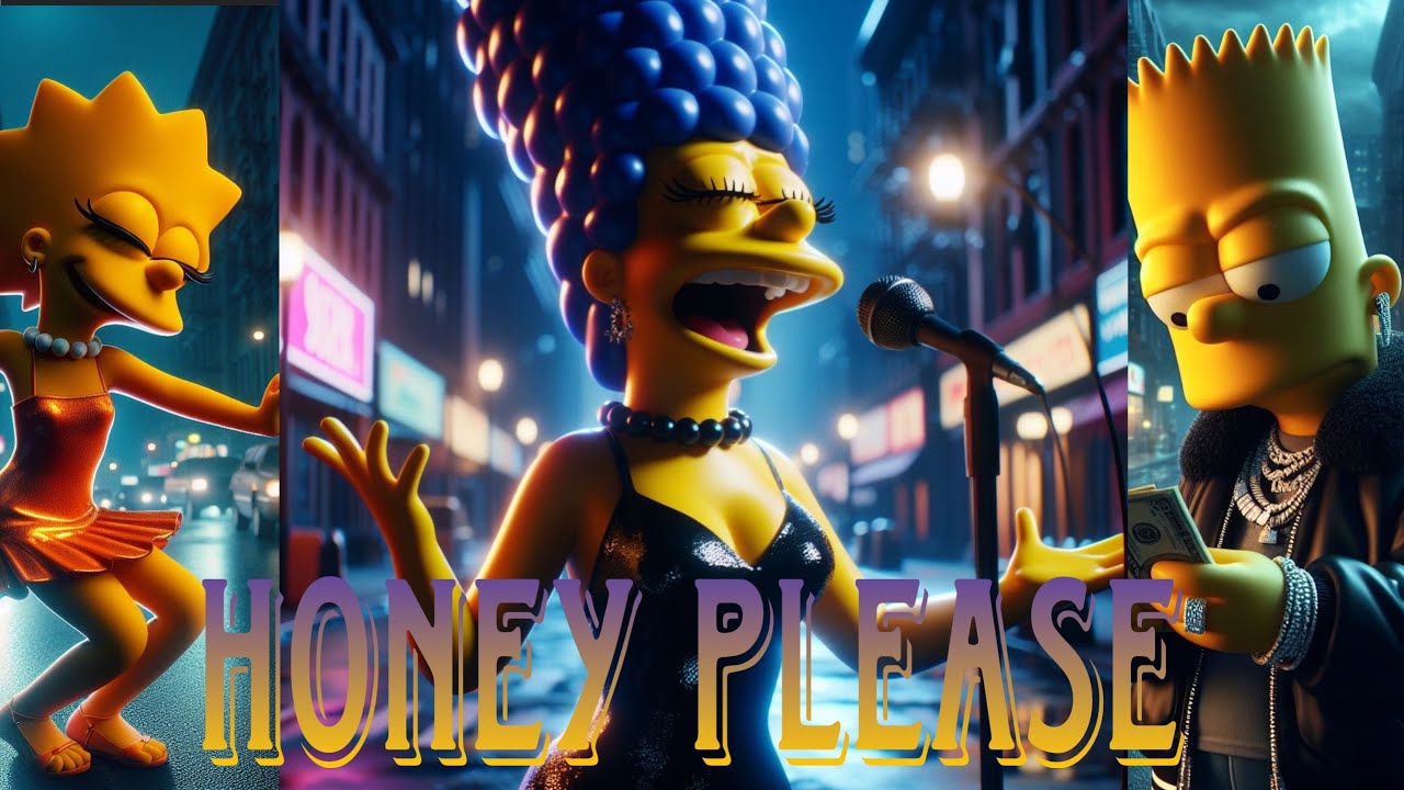 honey please~marge ai cover (Music Video Barry White song)