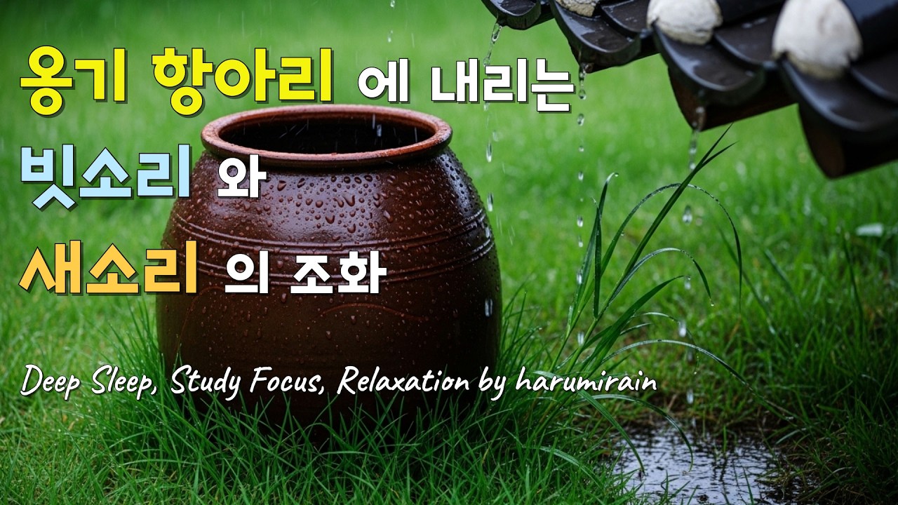 🏺 옹기 빗소리 & 새소리 ASMR | 단기 집중, 낮잠, 자연 힐링 | Korean Onggi Rain & Birds (Short Focus)
