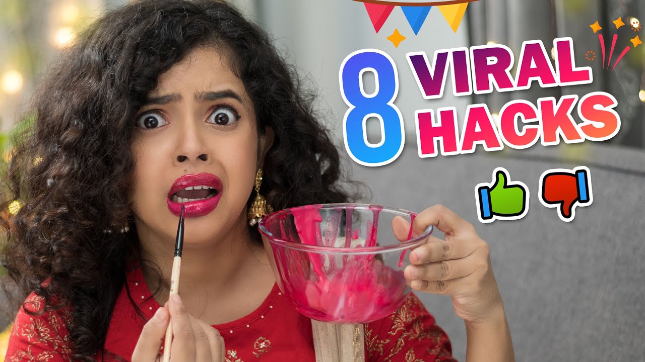 🤣 DURGA PUJA *VIRAL* HACKS!!💄Makeup, 💋Lips, 👩‍🦱Hair | Honest Review Ep 8 | Wonder Munna Unplugged