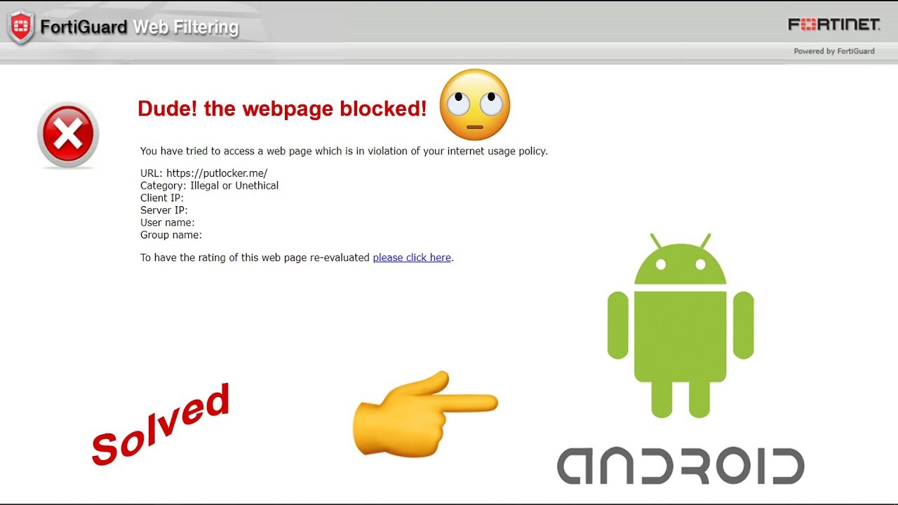 fortiguard web filtering bypass for android