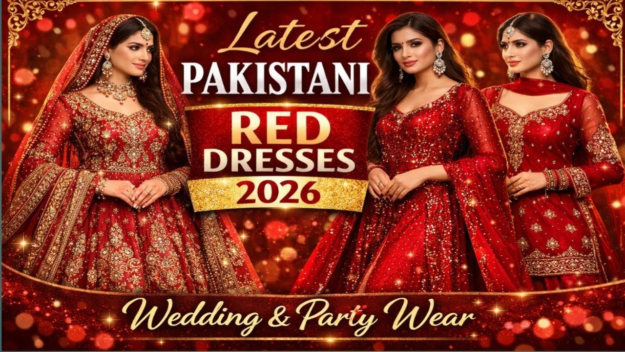 Latest Pakistani Red Dress Designs for Girls 2026 | Wedding & Party Wear Red Dress #redoutfit 