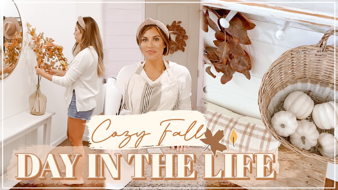 🍂 COZY FALL DAY IN THE LIFE | FALL DECORATING, TIDYING UP, & FALL BAKING!