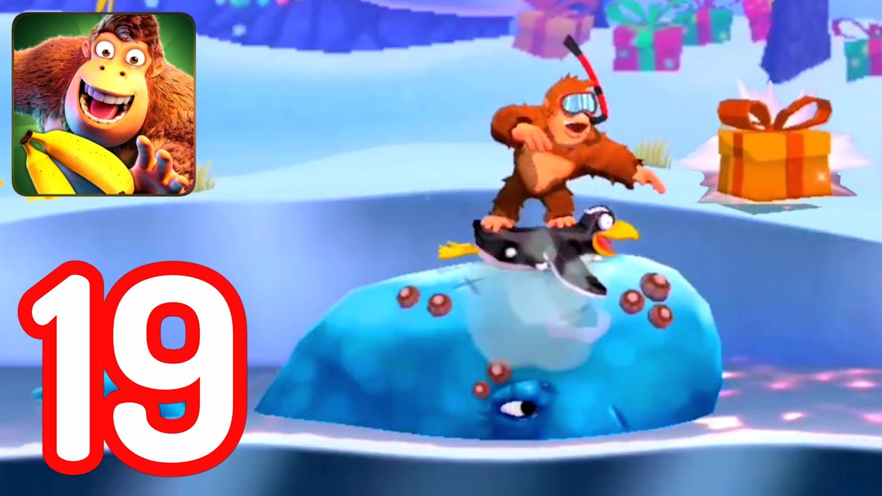 Banana Kong 2-(Gameplay 19)-Recogiendo Regalos En El Pingüino