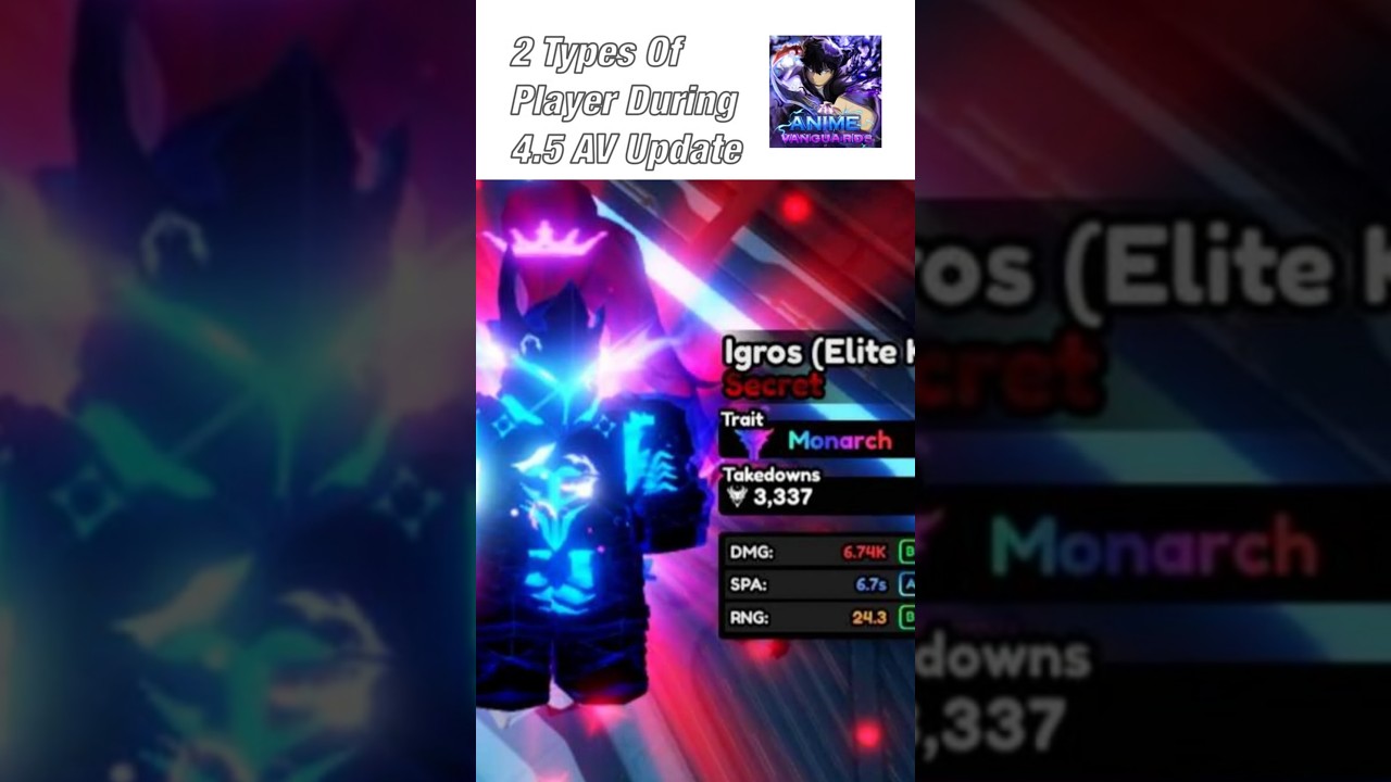 2 типа игроков во время обновления AV 4.5 | Roblox | Anime Vanguards #roblox #showcase #animevang...