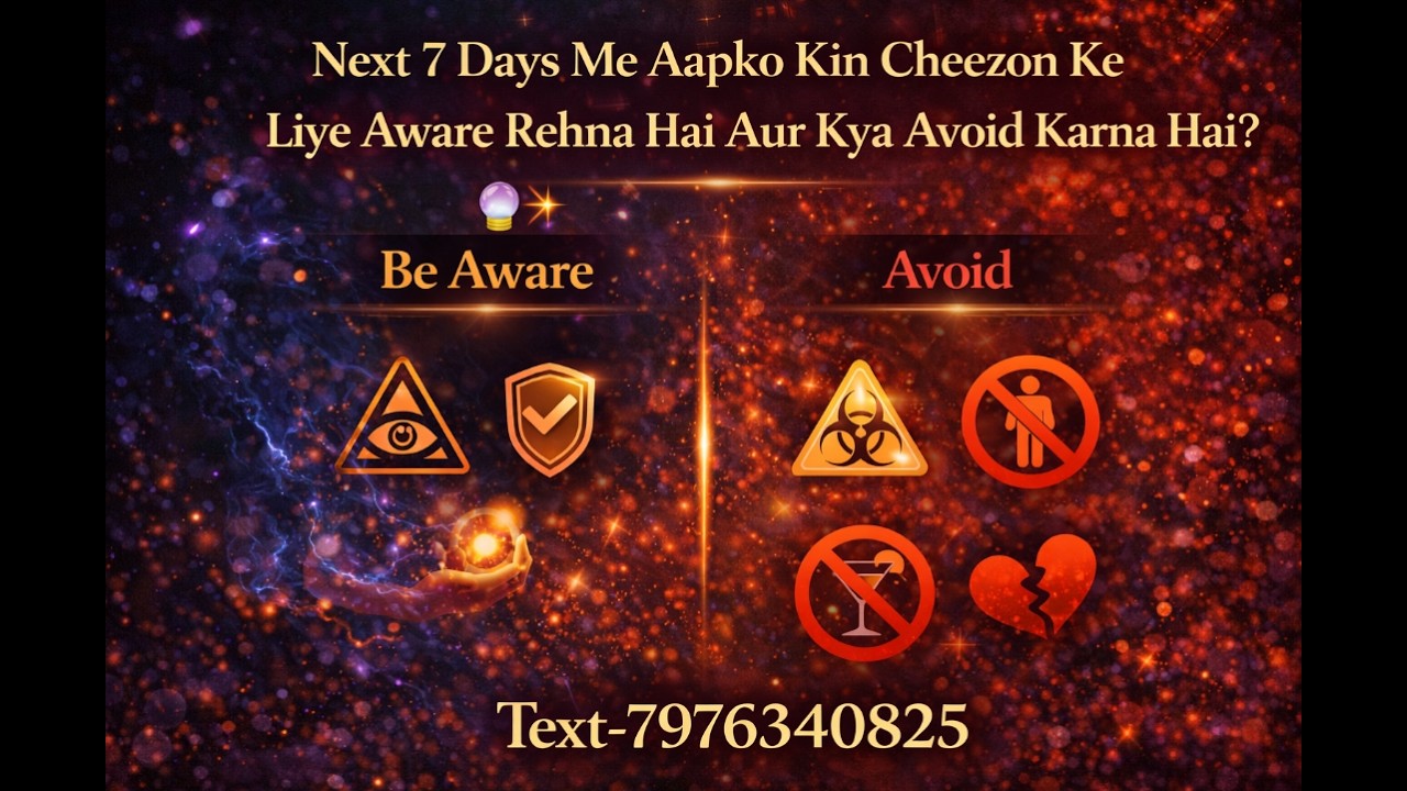 Next 7 Days Me Aapko Kin Cheezon Ke Liye Aware Rehna Hai Aur Kya Avoid Karna Hai? 🔮 Text- 7976340825