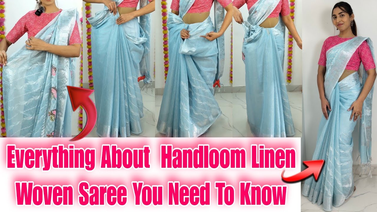 Linen Saree Draping Tutorial | Easy, Neat & Elegant Saree Style