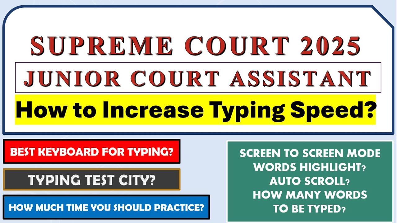 Supreme Court JCA 2025: Type 60+ WPM Easily | Typing Tricks & Practice Plan!
