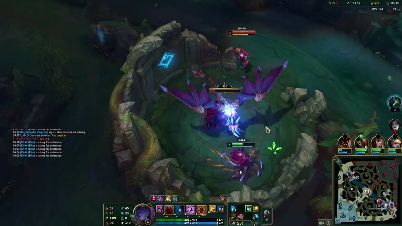 [Emerald 3] Elise vs Zed Jungle - Elise played right. Early game stomp leads to enemy FF @ 15.