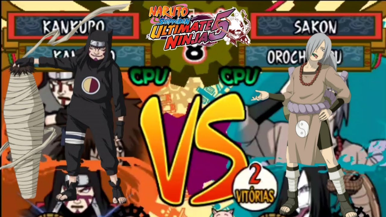 KANKURO VS SAKON ULTIMATE NINJA 5 COMBATE COMBATE CLÁSSICO CPU VS CPU