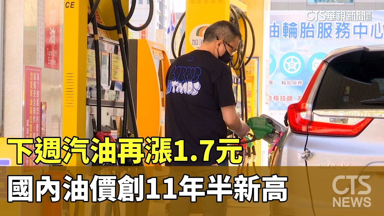 下週汽油再漲1.7元　國內油價創11年半新高｜華視新聞 20260329 @CtsTw