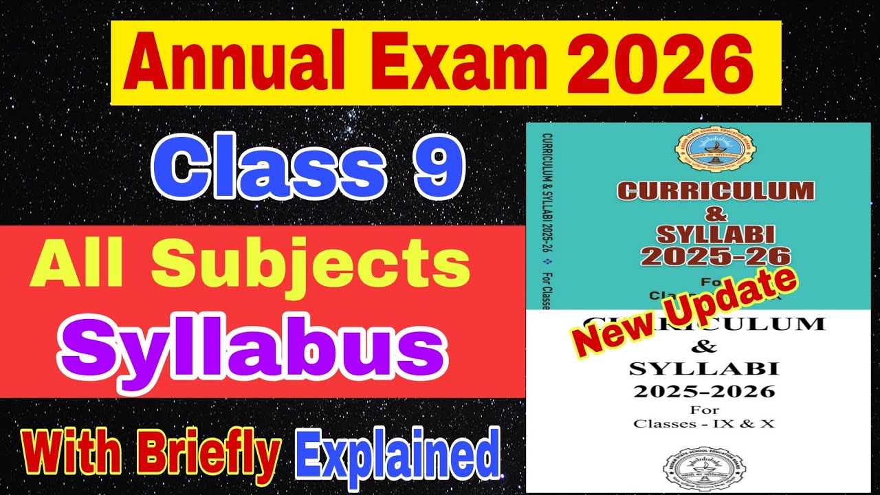 Annual Exam 2026 / Class 9 / Full Syllabus /With Explained/ Class 9 Annual Exam Syllabus 2026 #asseb