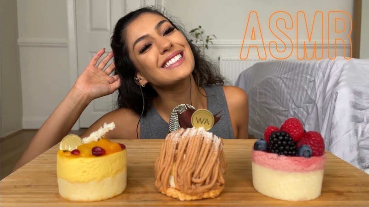 ASMR MOUSSE CAKES, MONT BLANC MUKBANG