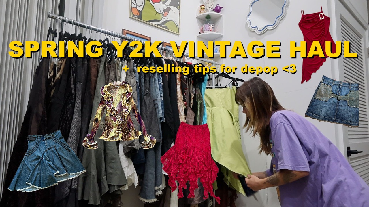 UNBOXING Y2K VINTAGE CLOTHING FOR SPRING PT. 2 + my tips for selling on depop!