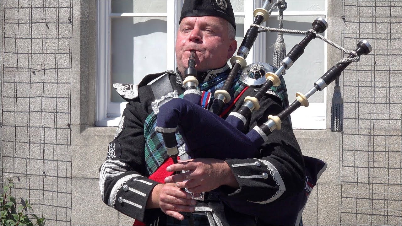 Strathspey and Reels set by champion Piper Stuart Liddell outside Balmoral Castle in Scotland
