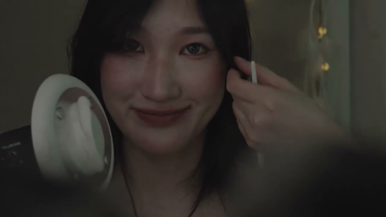 ASMR丨睡前化妆刷轻柔刷脸和耳边黏糊糊老式助眠 #ASMR #助眠 #刷脸 #口腔音 #放松#asmr 