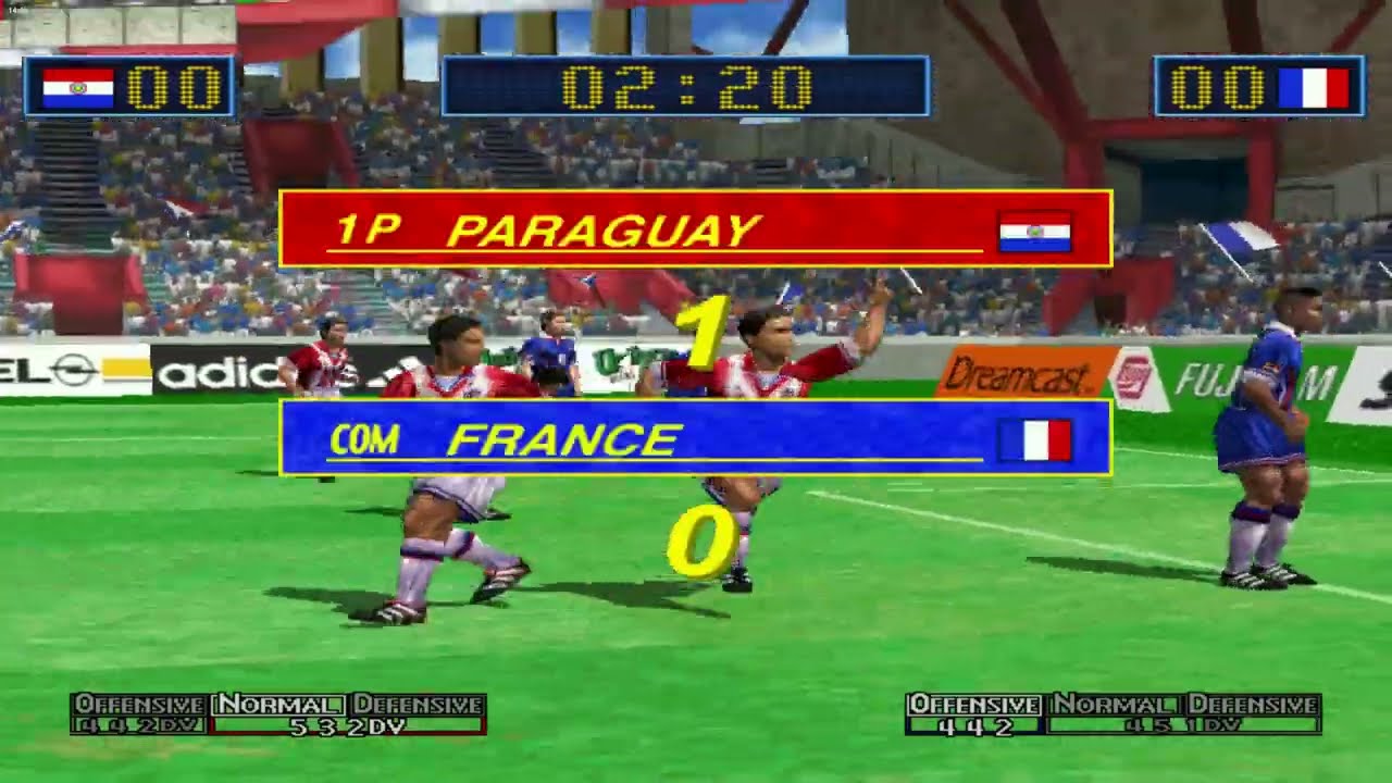 Virtua Striker 2 ver. 2000.1 - PARAGUAY Playthrough - Arcade Mode