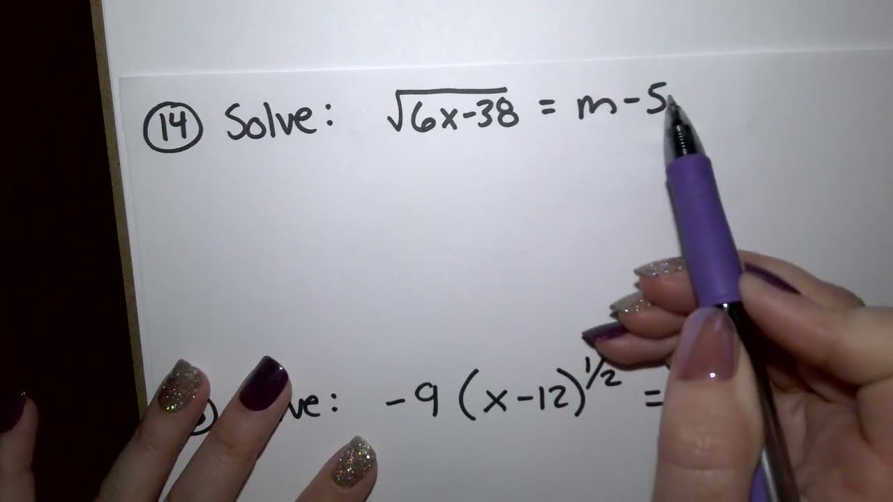 Radicals functions and equations review part 2 Algebra 2