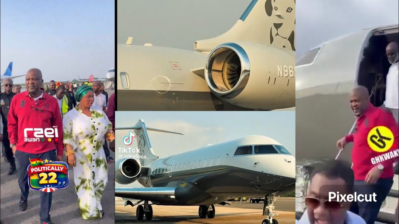 Billionaire Ibrahim Mahama buys a new Customize $70M private Jet as It lands in Ghana