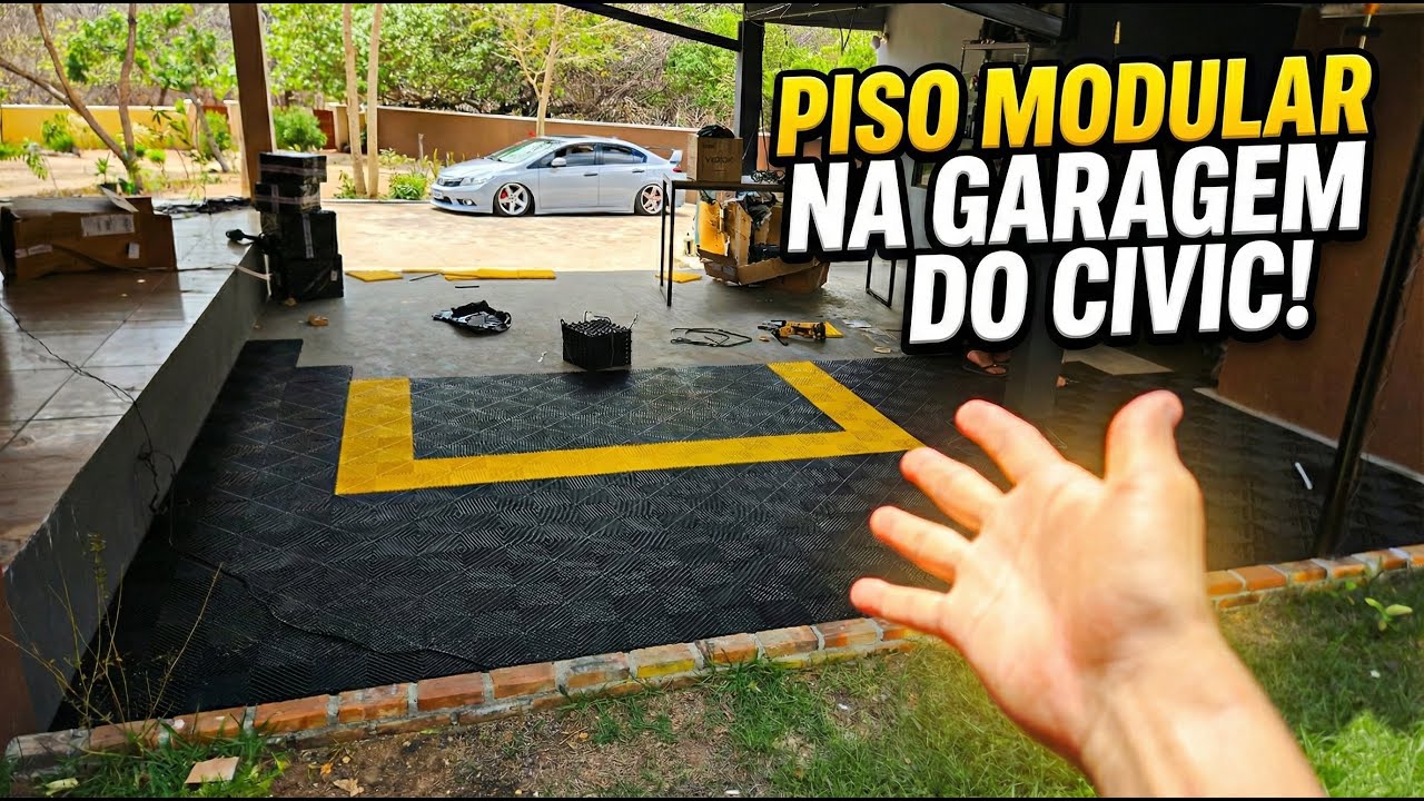 TRANSFORMEI A GARAGEM DO CIVIC! Instalação do Piso Modular 😍 (Clássico e direto)