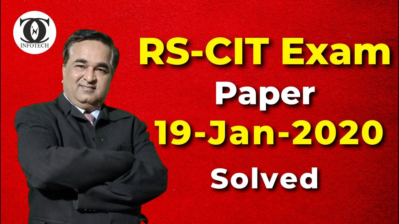 RSCIT Old Paper Solved | 19 JAN 2020 | Best Questions for RSCIT Paper