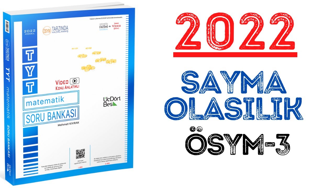 (2022)345 TYT MATEMATİK | SAYMA-OLASILIK ÖSYM-3 | #yks2022 #tyt2022 #2022tayfa #345