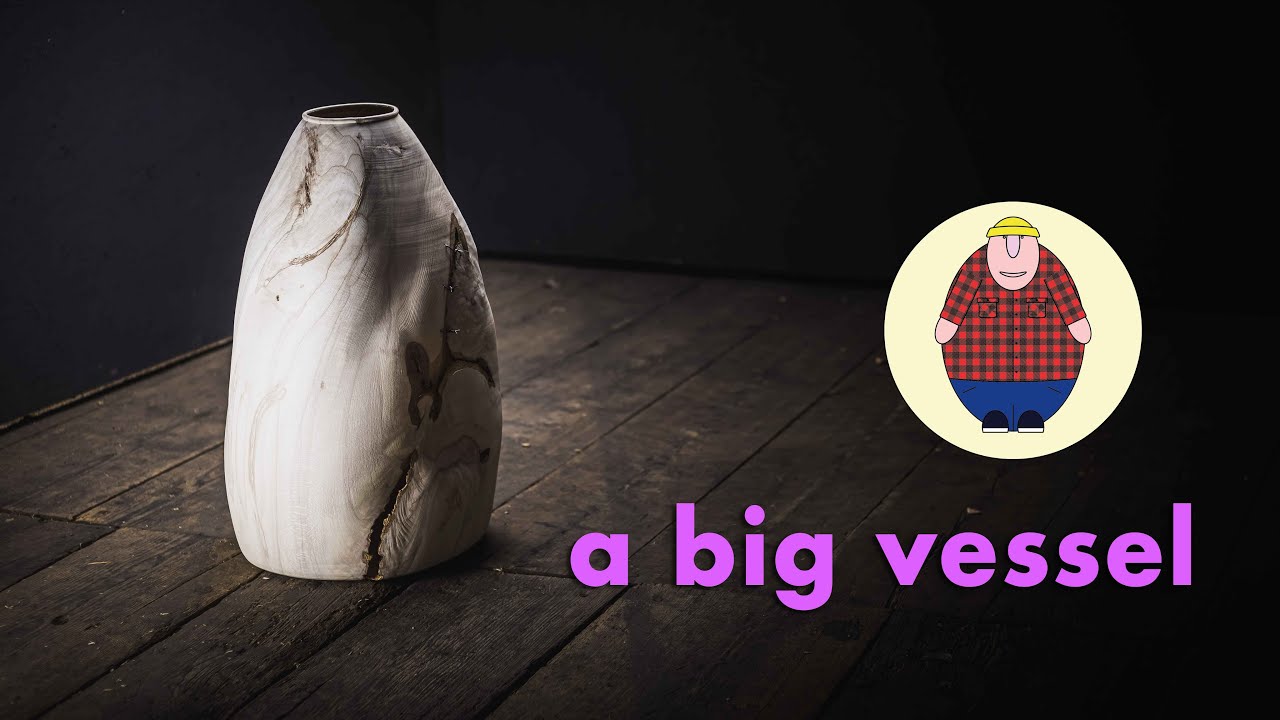 woodturning a big hollow vessel from beach