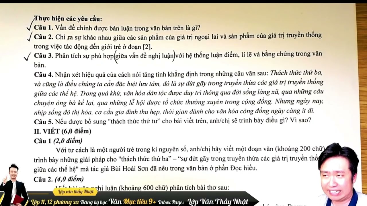 CHỮA ĐỀ THI THỬ NGỮ VĂN 12 SỞ HÀ NỘI