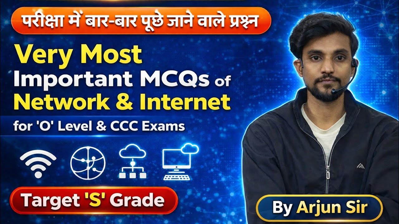 CCC & 'O' Level Top MCQs of Computer Networking & Internet