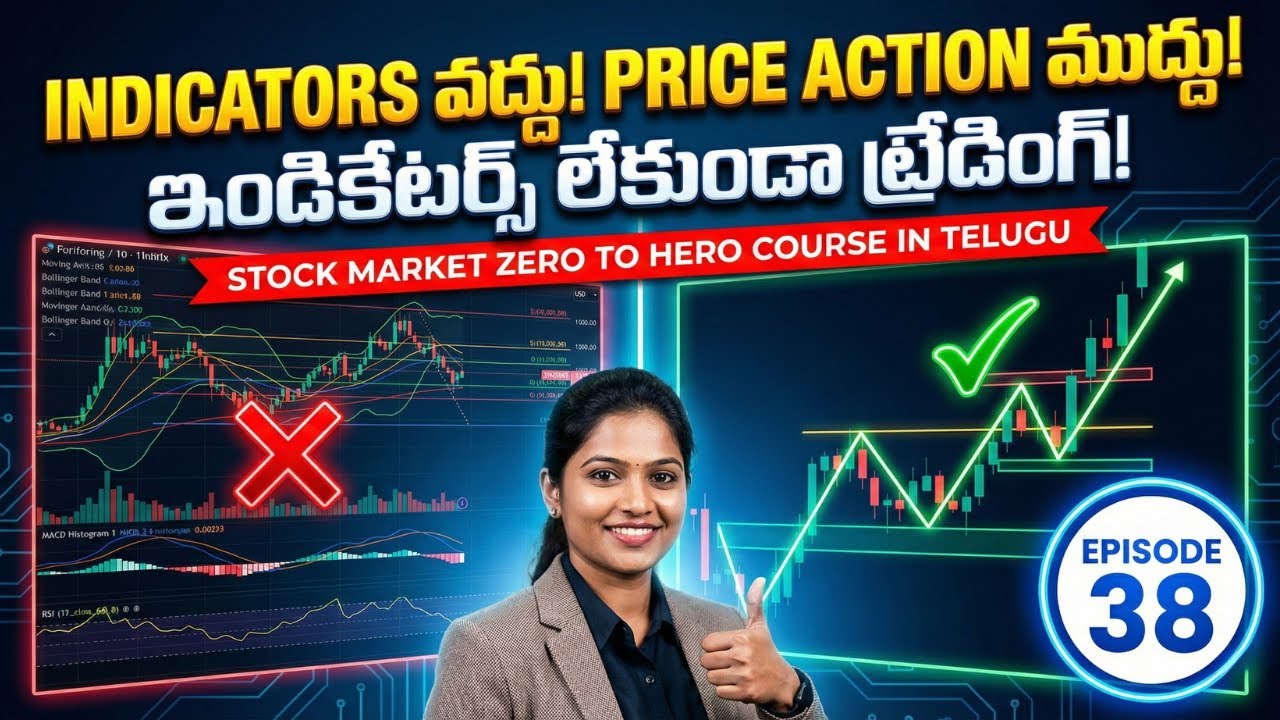 Indicators వద్దు, Price Action ముద్దు! 📈 | Stock Market Structure Explained in Telugu | Ep 38