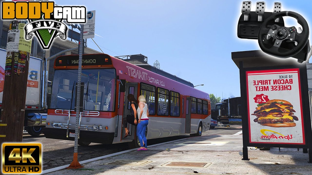 ⁴ᴷ⁶⁰ GTA 5: Реалистичный Водитель Автобуса от Первого Лица | Рулевое Колесо